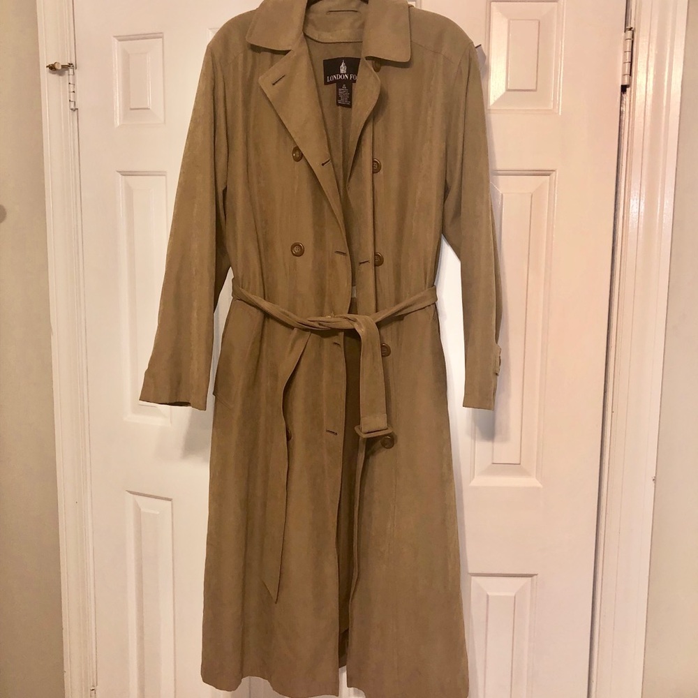 London Fog Long Tan Trench Coat with Hood